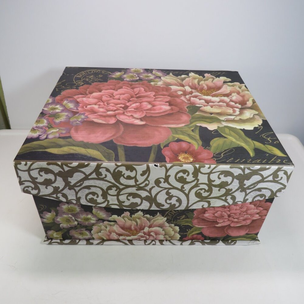 Floral Peonies Gift Box Storage Box Suzanne Nicoll 10x12x6"